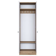 Armoire 2 portes Virro L59,8cm Bois clair et Blanc