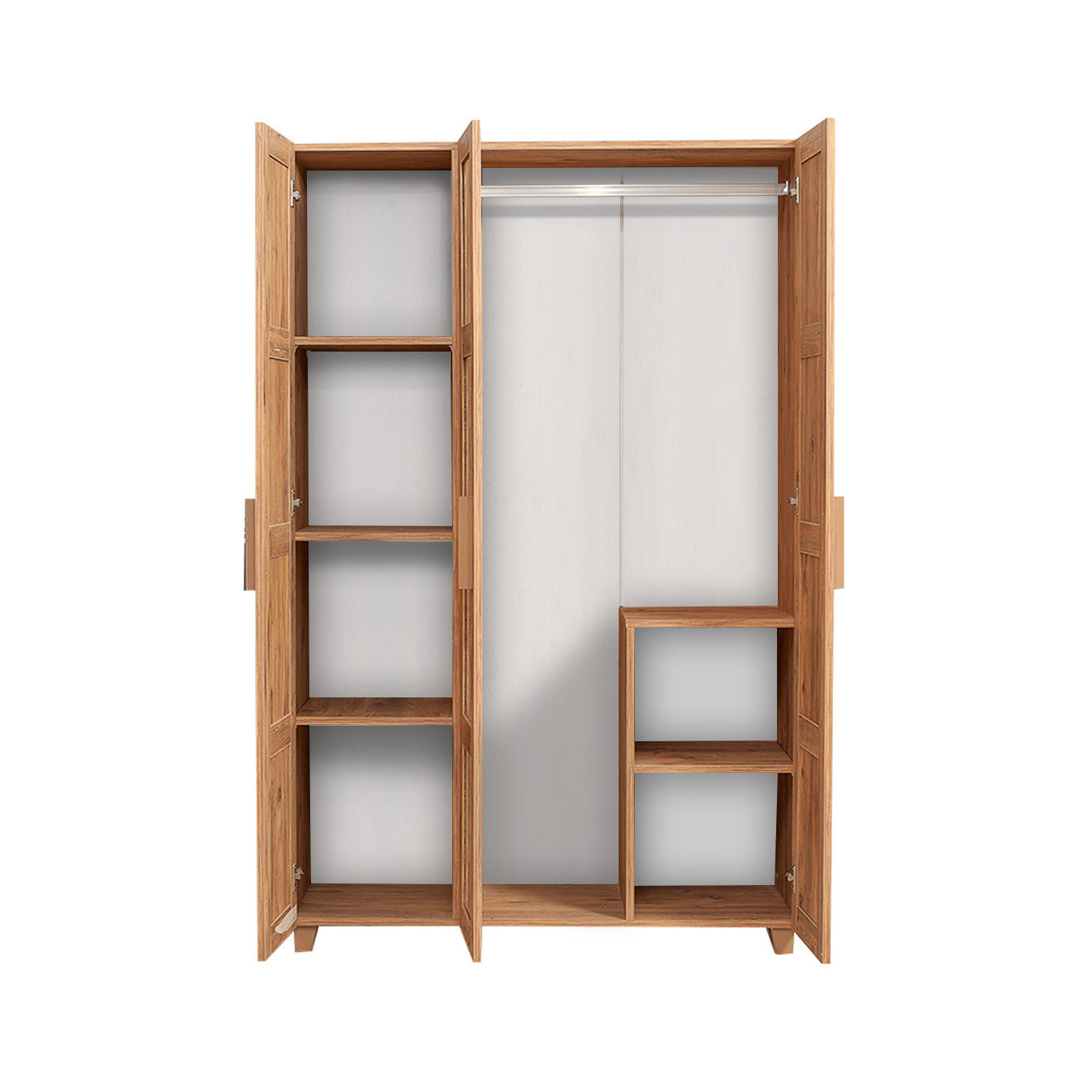 Armoire 3 portes avec miroirs Thoris L120cm Pin