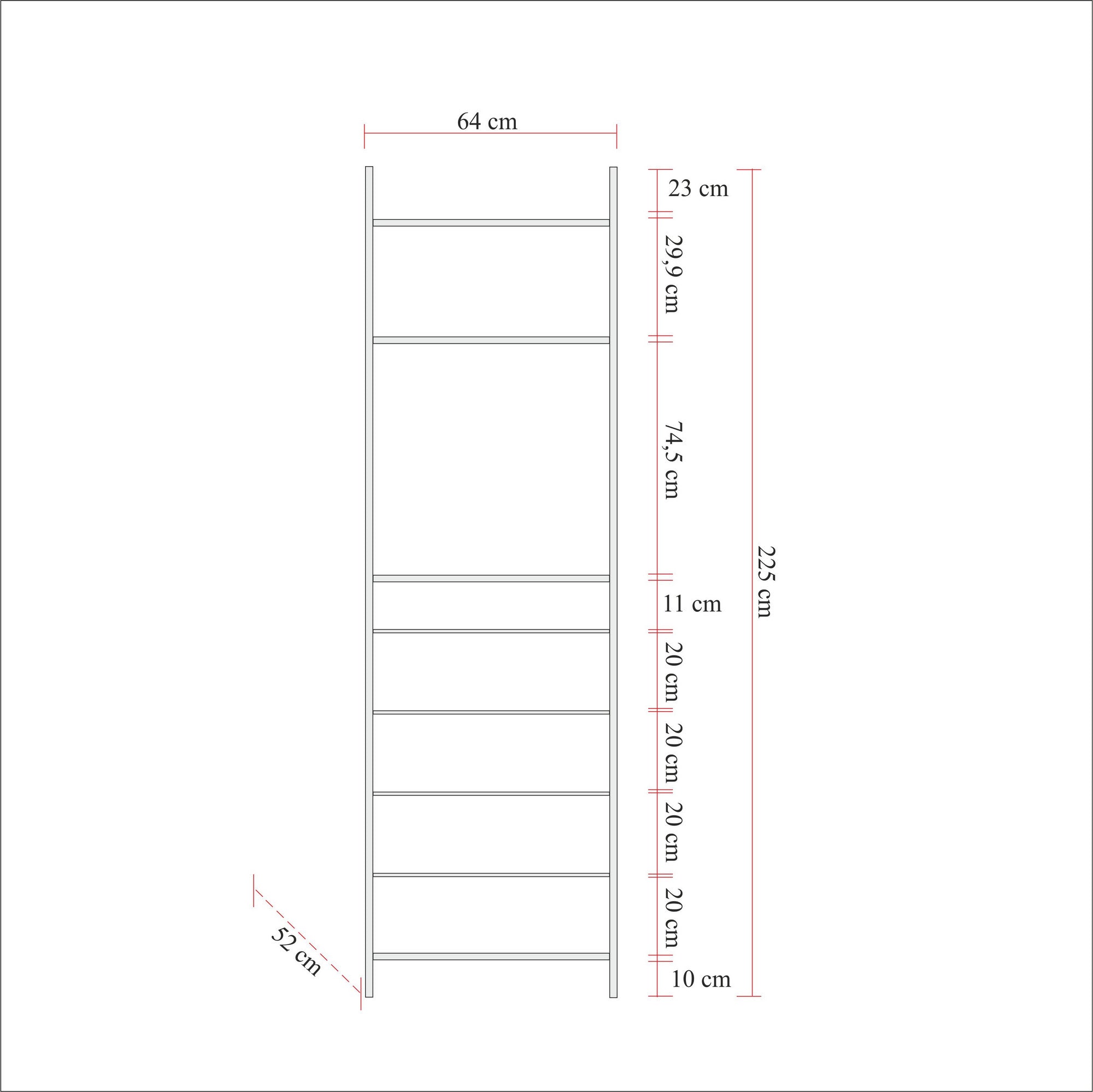 Armoire ouverte style dressing industriel Fodienda L192cm avec 4 tiroirs et miroir Bois clair