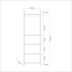 Armoire semi-ouverte style industriel Fodienda L168cm avec 1 portes et 2 tiroirs Bois et Métal Noir