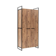 Armoire style industriel Fodienda L104cm avec 2 portes Bois et Métal Noir