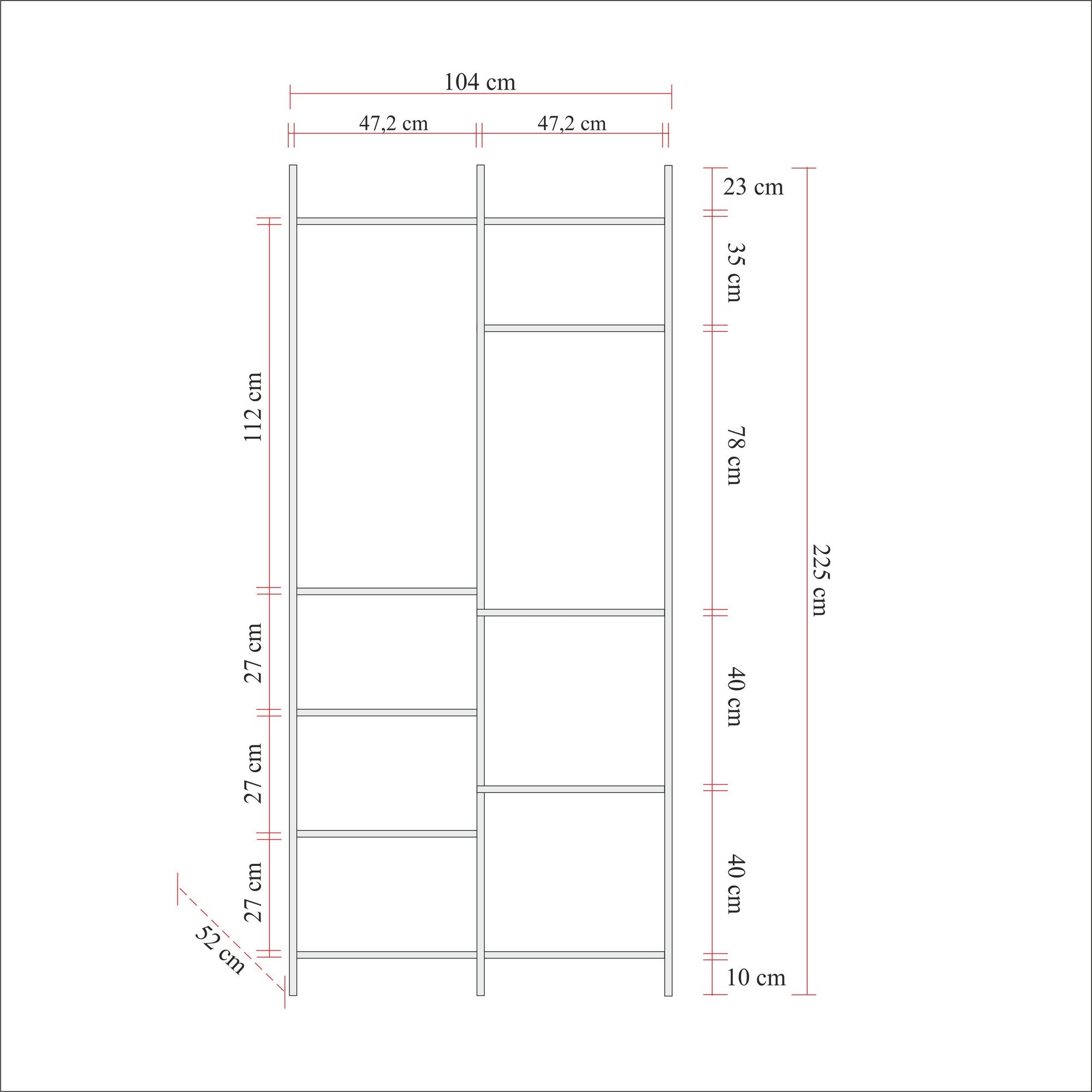 Armoire style industriel Fodienda L104cm avec 2 portes Bois et Métal Noir