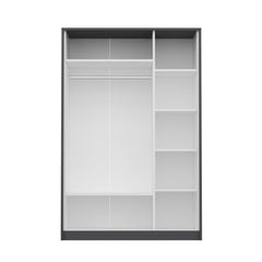 Armoires 3 portes Oaru L120cm Blanc et Anthracite