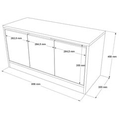 Banc à chaussure 3 portes Cybard Chêne clair et Tissu Noir