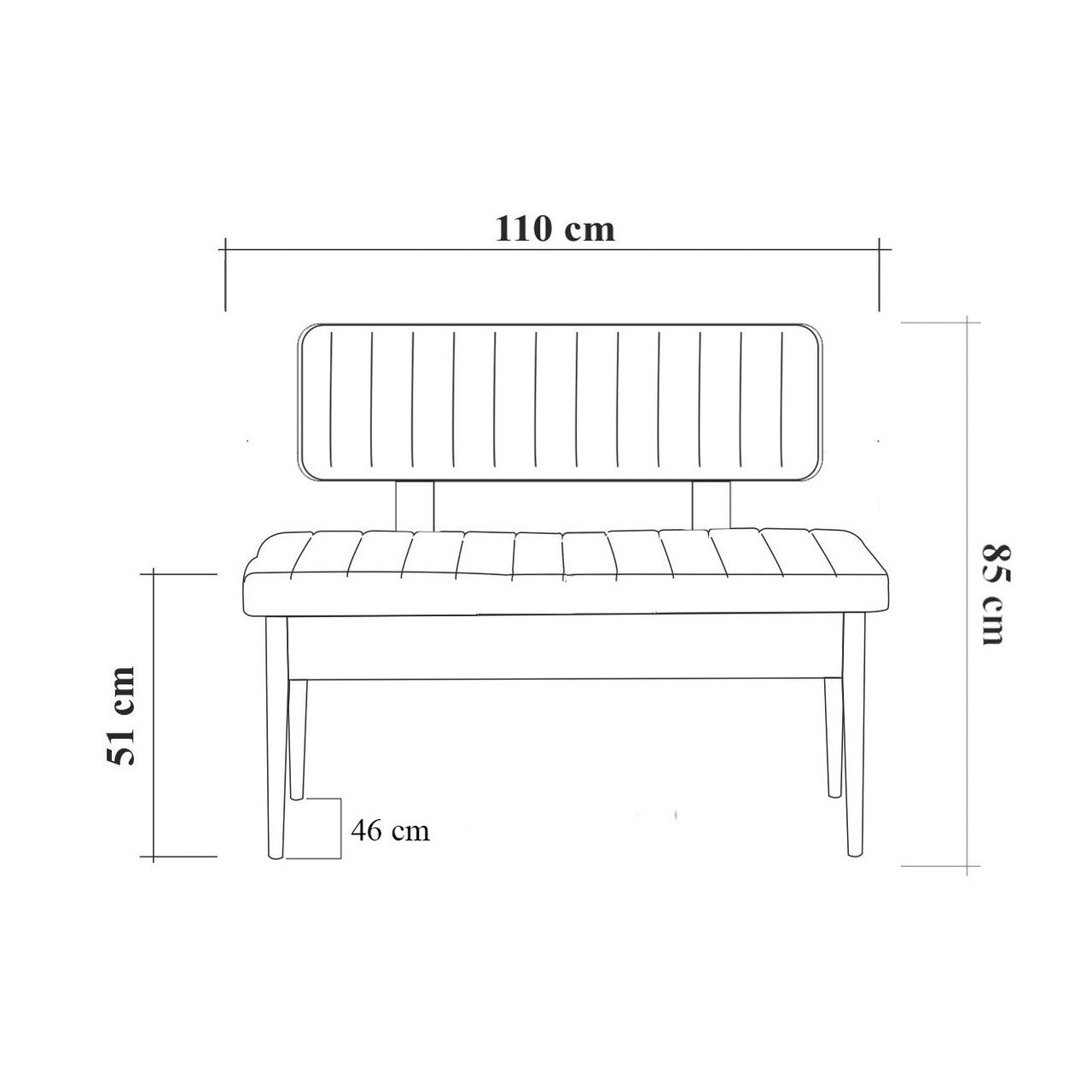 Banquette-coffre capitonnée avec dossier L110cm Scamnum Bois clair et Tissu Anthracite