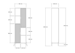 Bibliothèque 2 portes Shilvi L48,2xH160cm Chêne et Anthracite