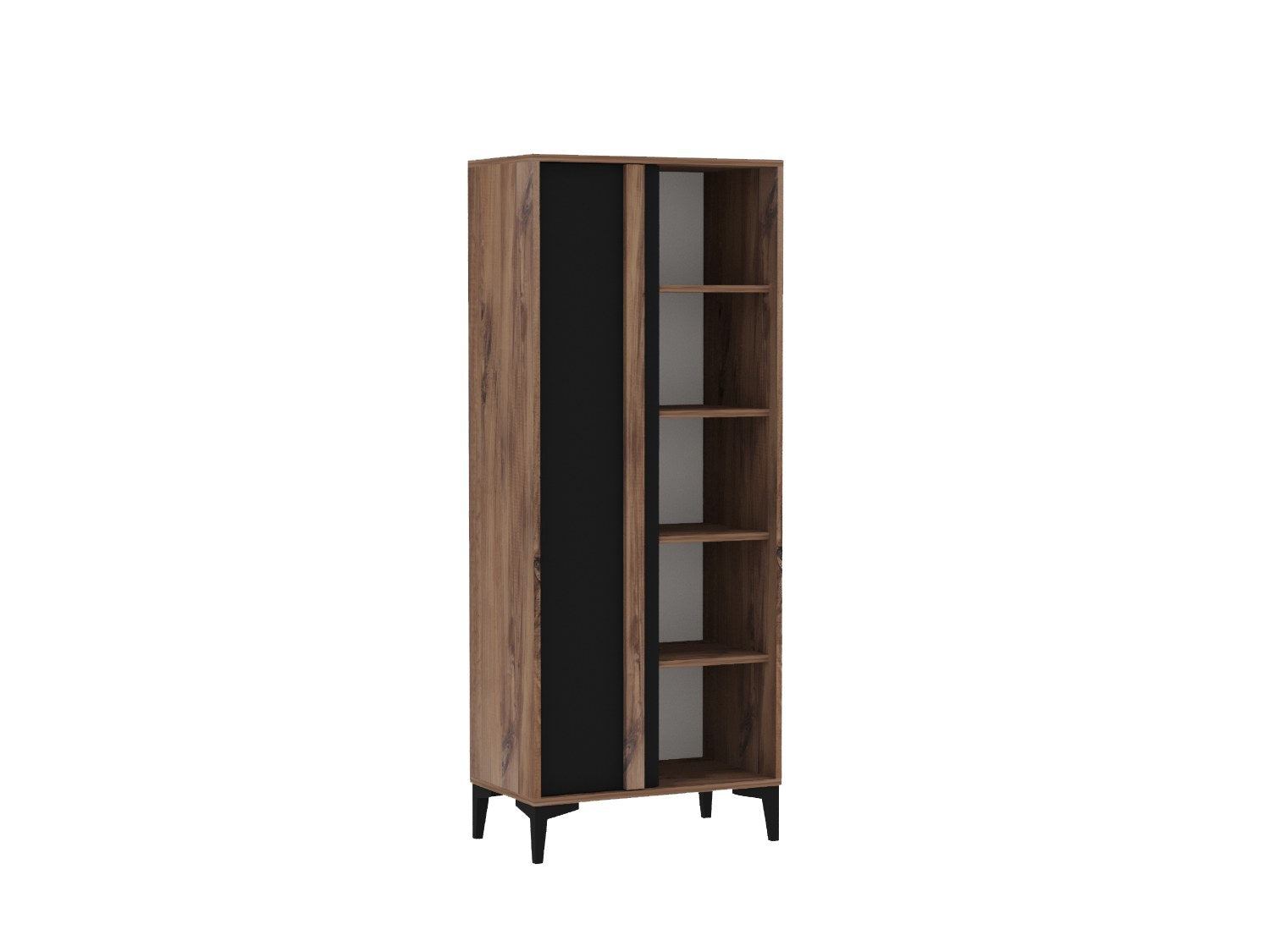 Bibliothèque Algelo L70cm Bois foncé et Anthracite