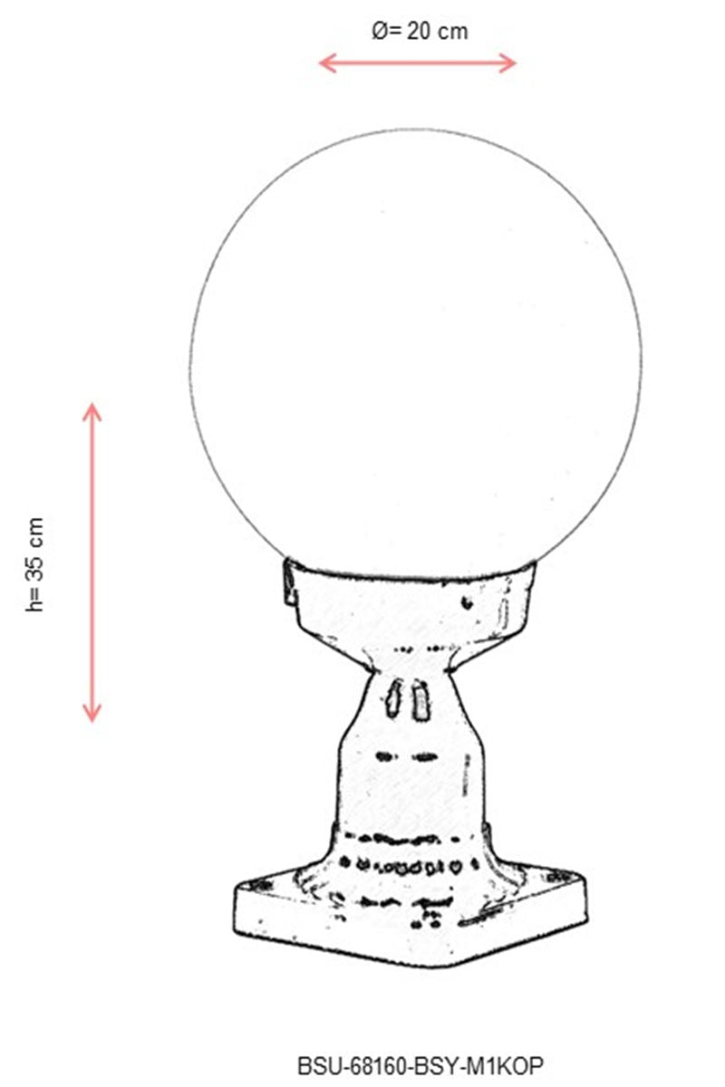 Borne extérieur diffuseur Arje D20cm Noir et Blanc