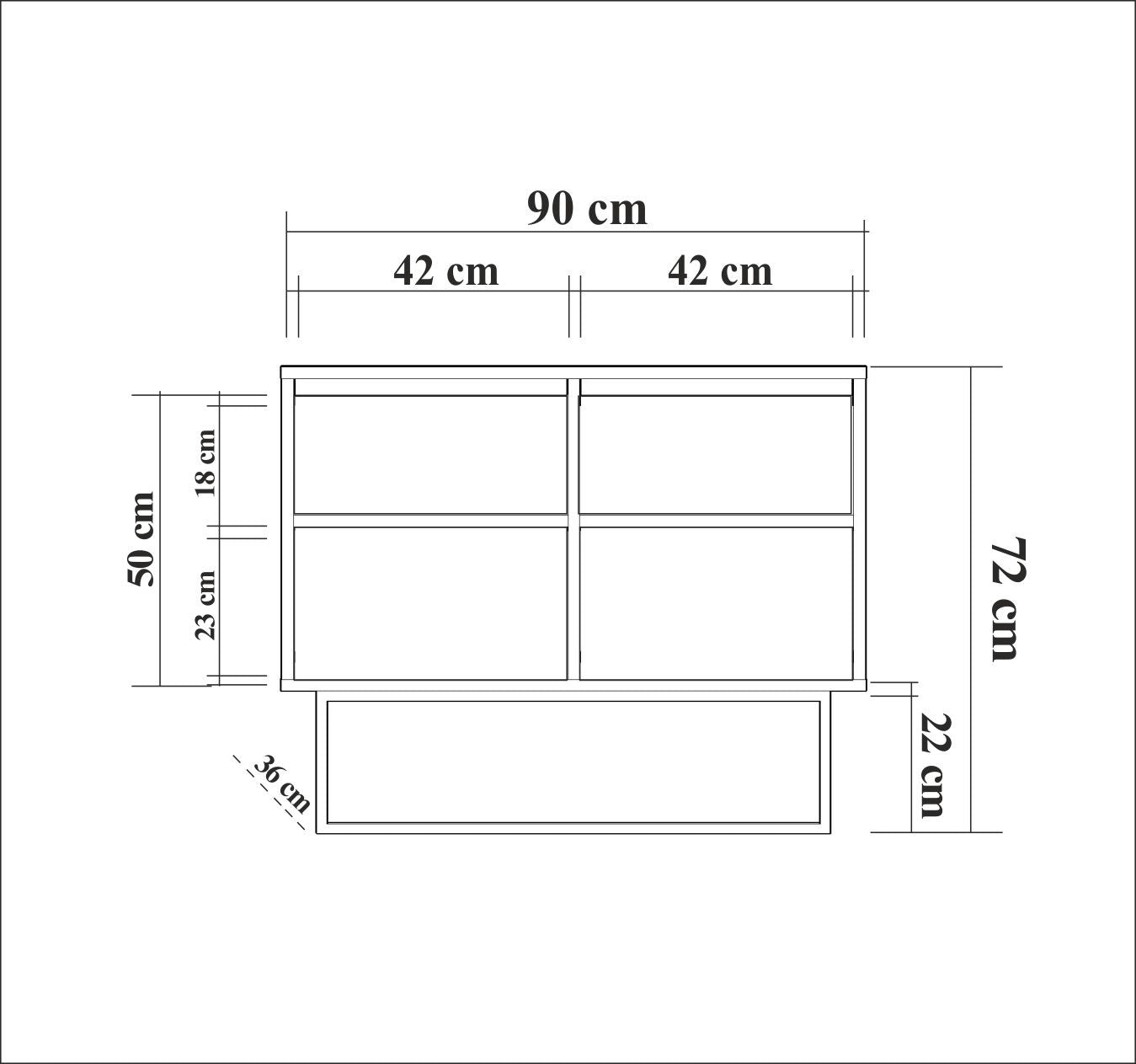 Buffet 2 portes Stela 90x72cm style industriel Métal Noir et Bois Naturel