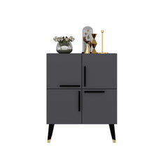 Buffet bas 4 portes Opal 70cm Noir et Anthracite