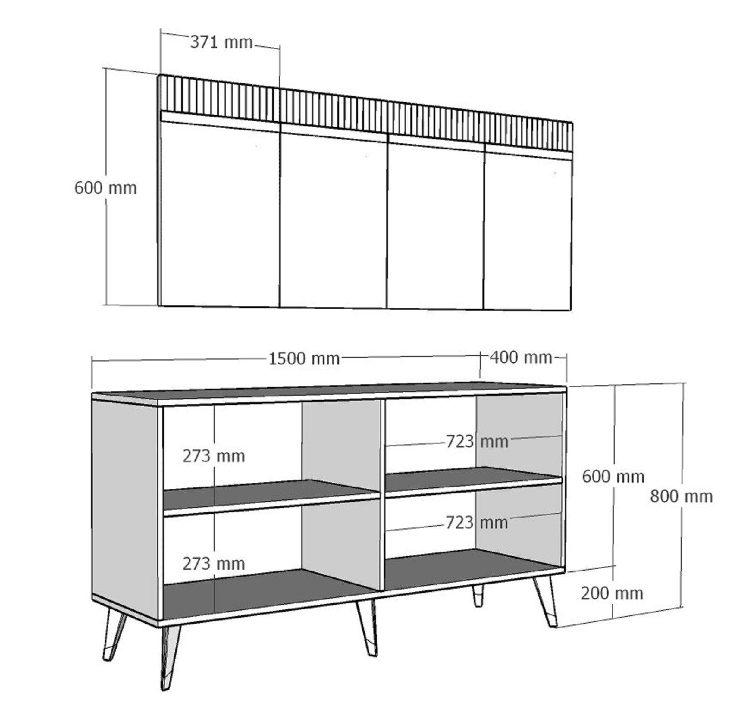 Buffet design Defne L150xH80cm Blanc et Or