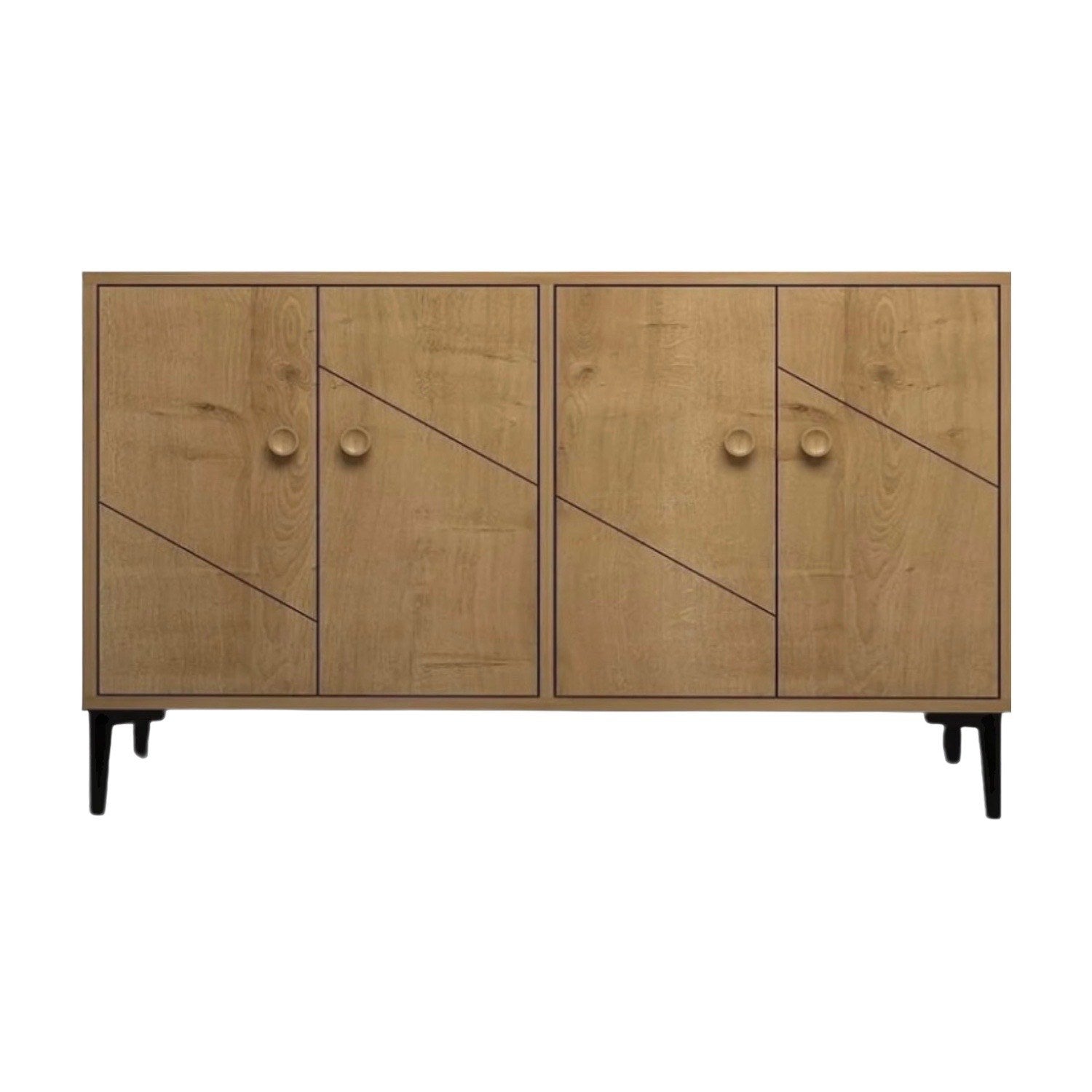 Buffet Nunki 120cm Motif Géométrique Chêne clair