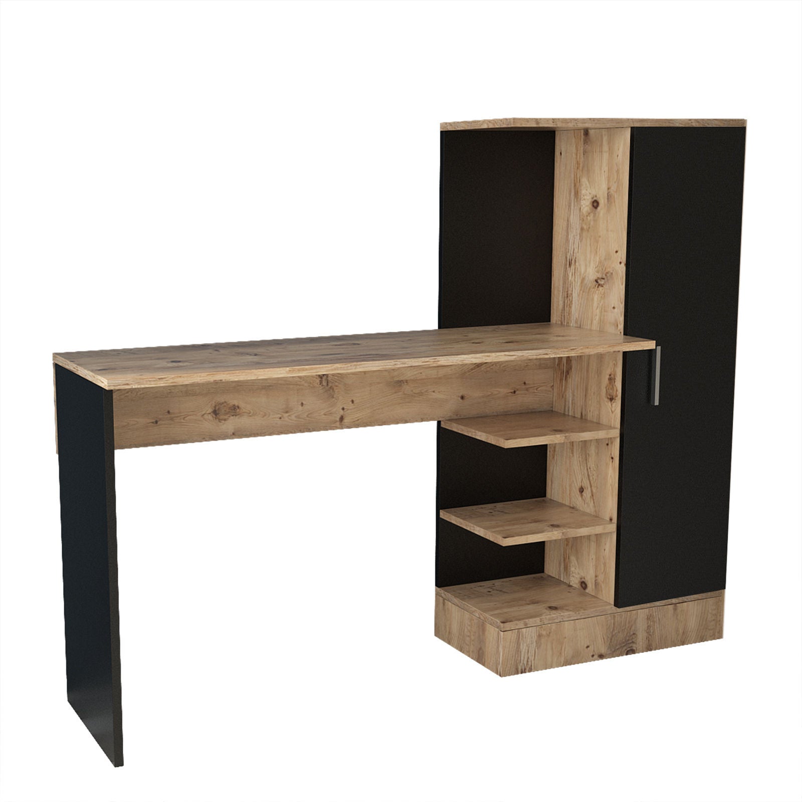 Bureau, armoire et étagère Gretak Bois Naturel et Noir