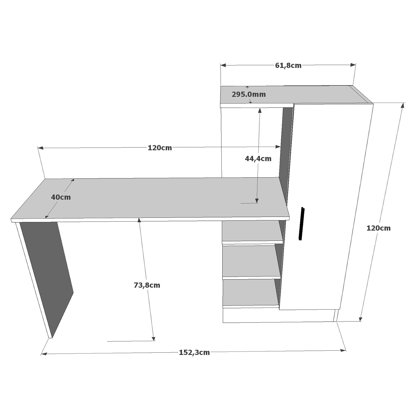 Bureau, armoire et étagère Gretak Bois Naturel et Noir