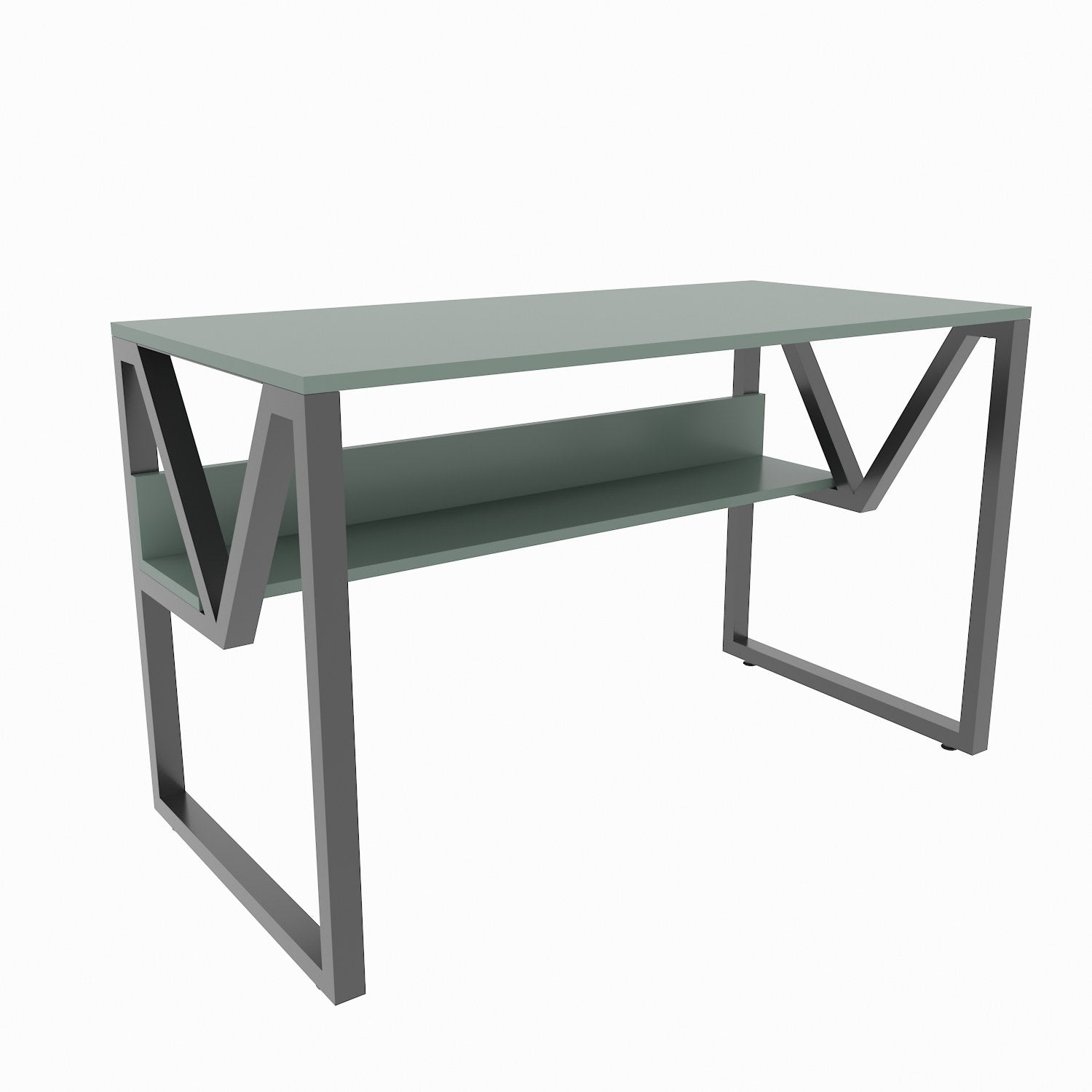 Bureau avec étagère Markos L120cm Noir et Vert