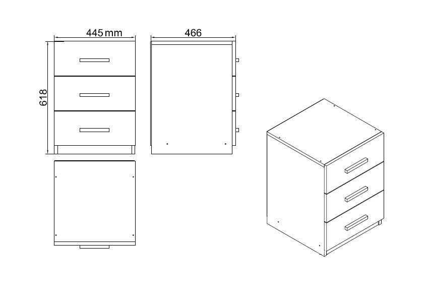 Bureau, bibliothèque, commode et table basse Busymo Chêne clair et Noir