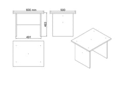 Bureau contemporain avec armoire, commode et table basse Busymo Blanc