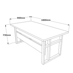 Bureau et table basse Salya style industriel Bois Chêne foncé et métal Noir