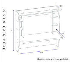 Bureau murale Kraki 123,6cm Blanc