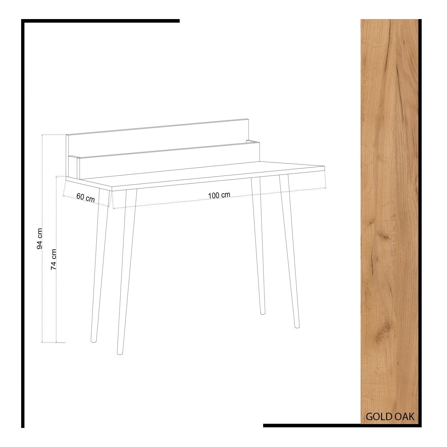 Bureau scandinave Eric L100xH60cm Chêne clair