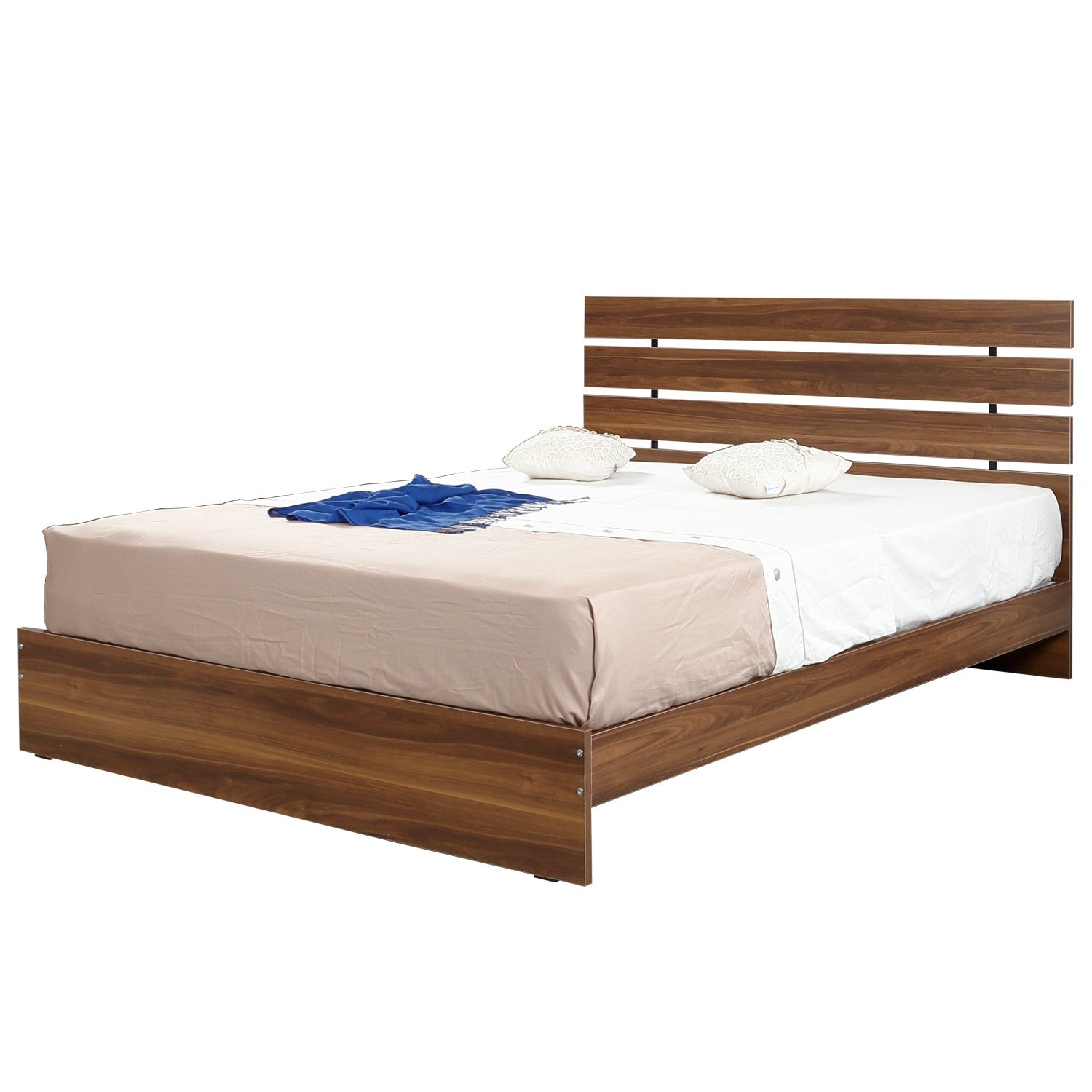 Cadre de lit double Zoden 140x190cm Bois Naturel