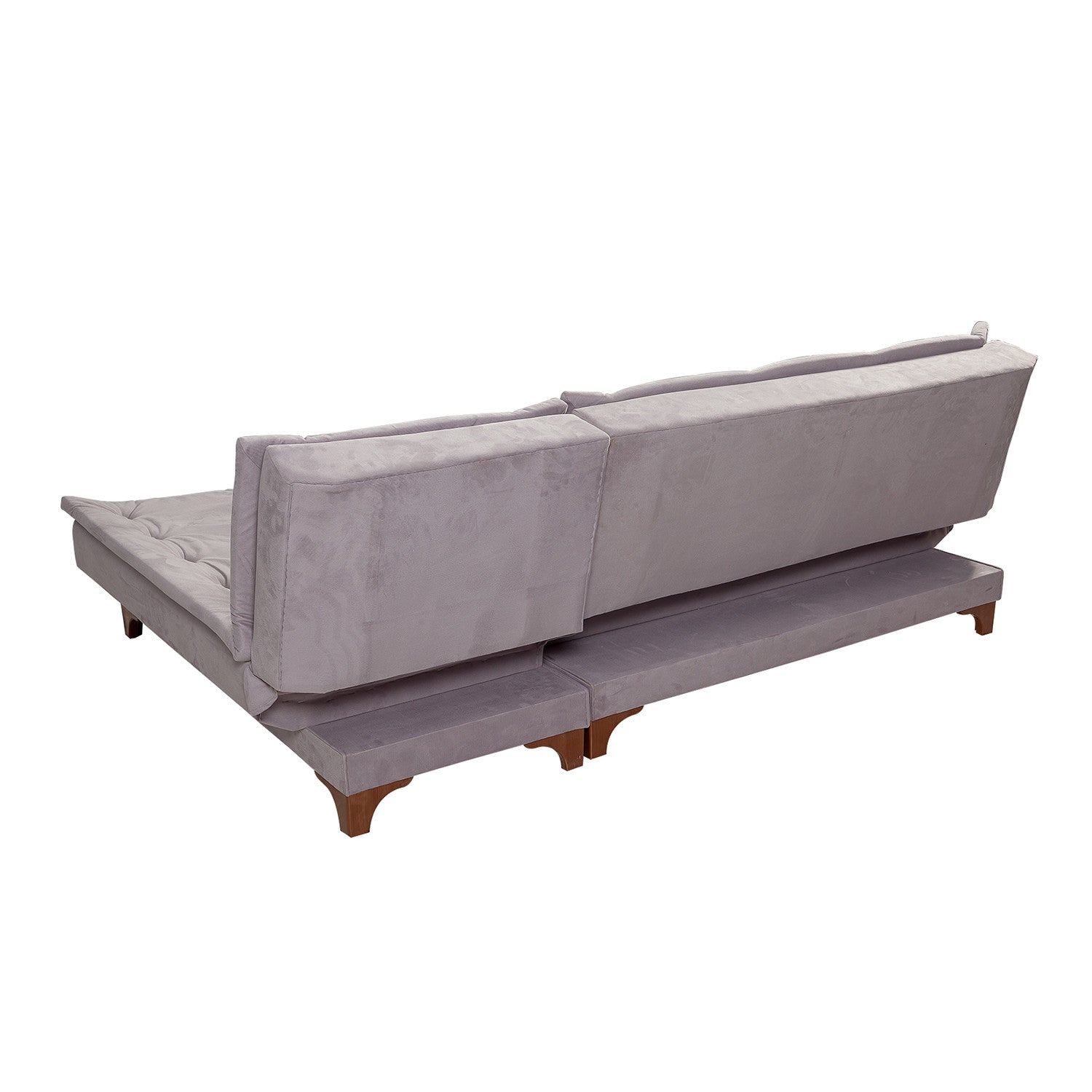 Canapé angle à droite convertible Lefkadao Tissu Gris