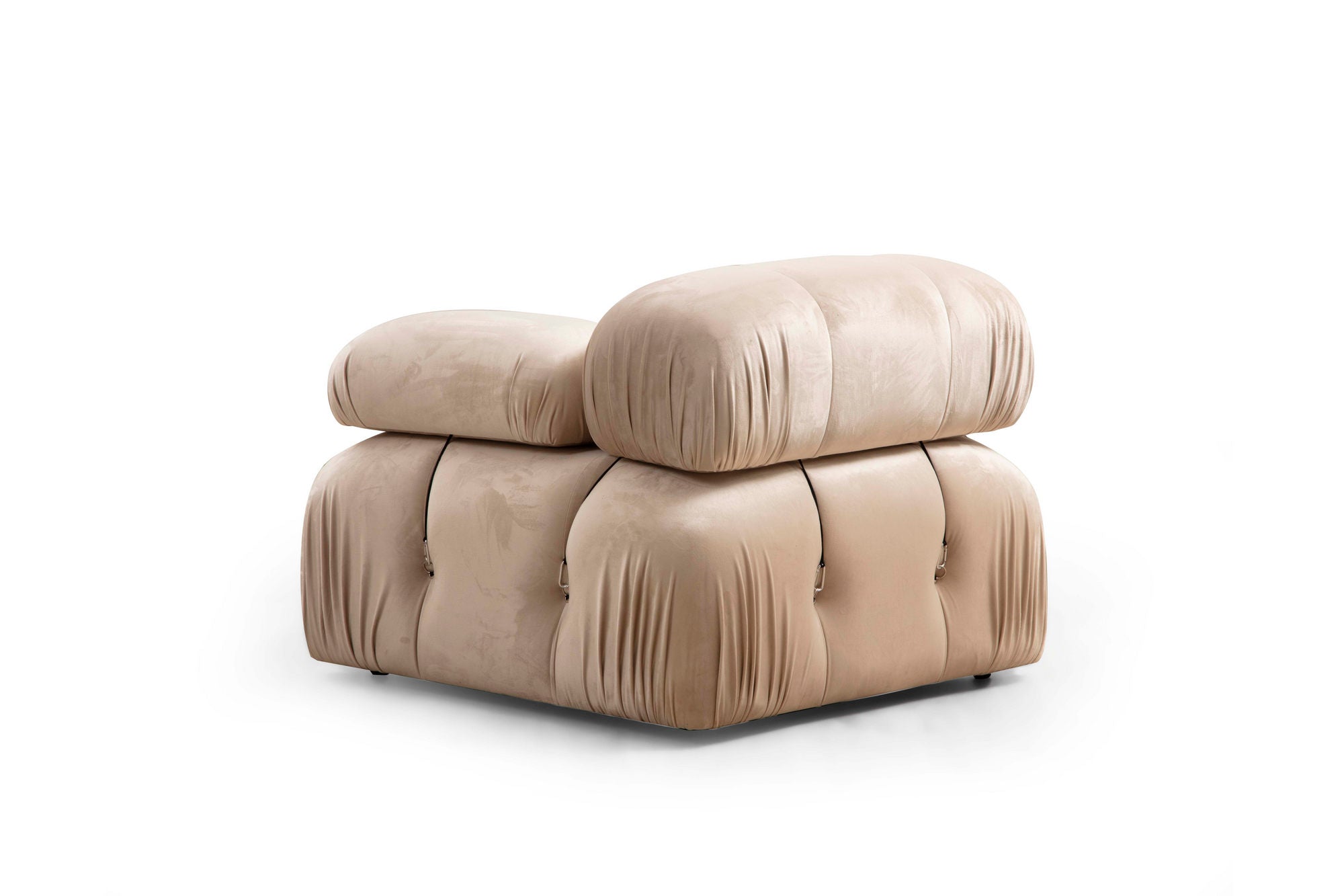 Canapé d'angle modulable et transformable Nourhane Velours Beige