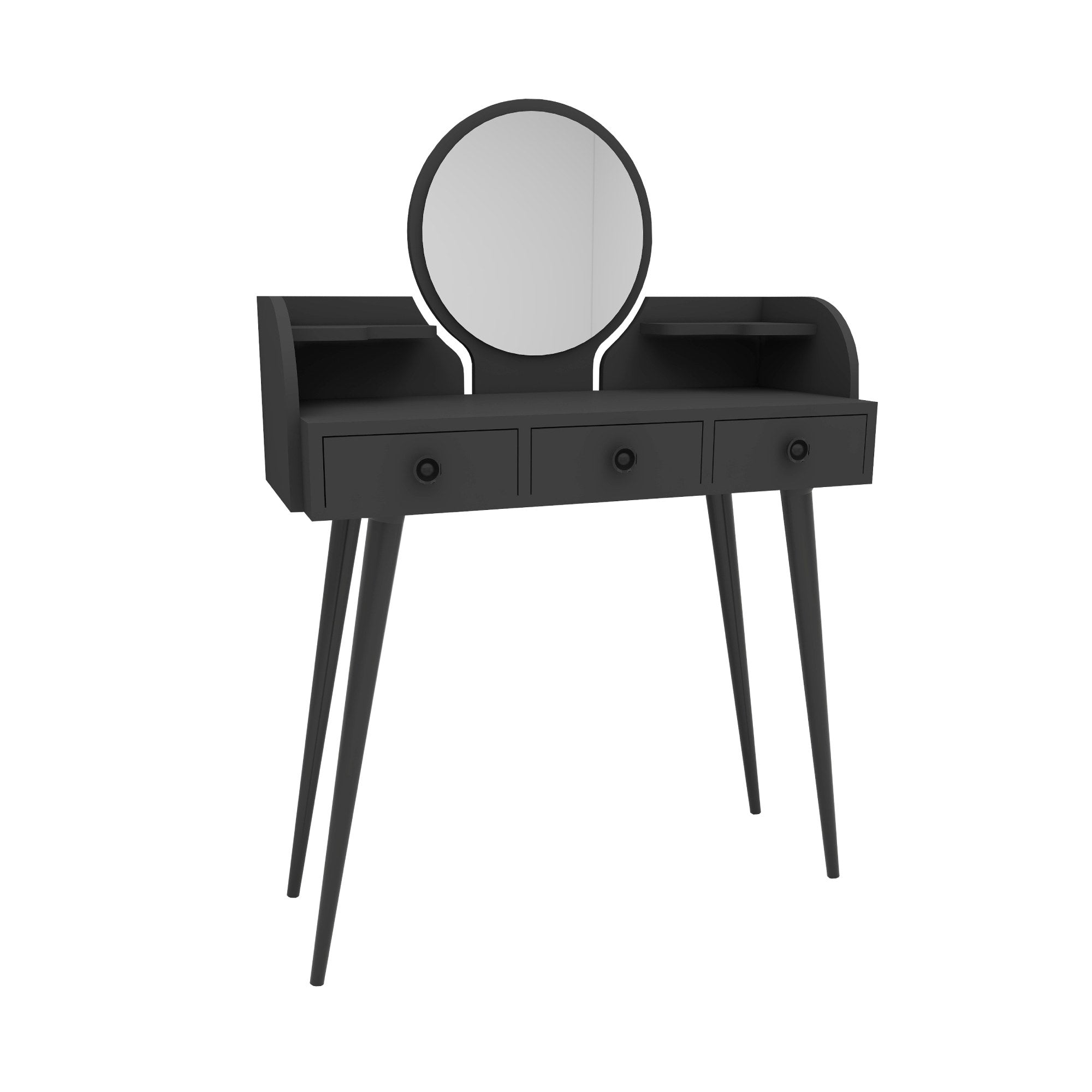 Coiffeuse 1 miroir et 3 tiroirs Bazile Anthracite