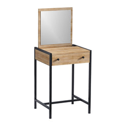 Coiffeuse 1 tiroir avec miroir Ghitia Bois Chêne