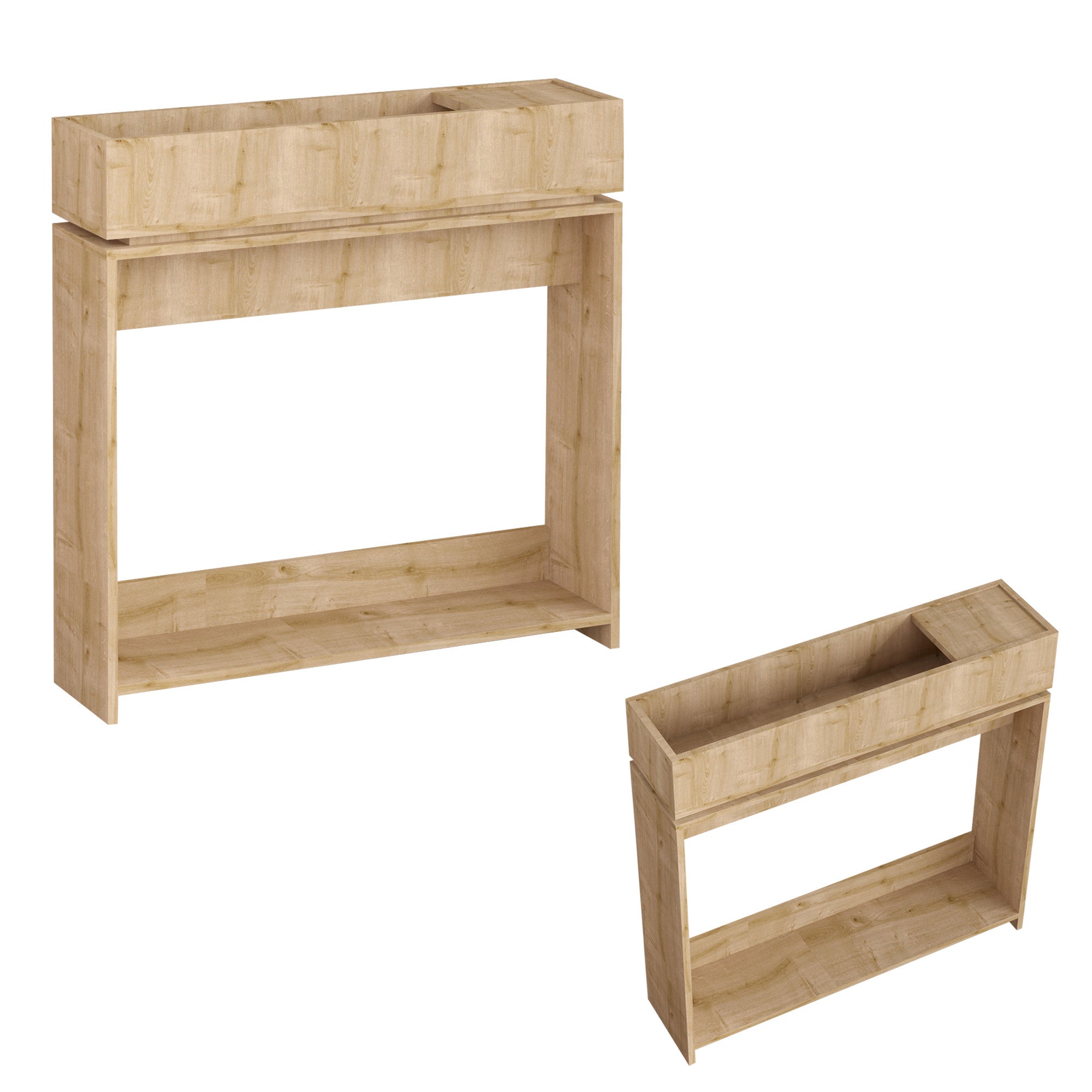 Console 1 compartiment Deus 100cm Bois Chêne clair