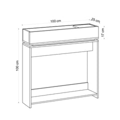 Console 1 compartiment Deus 100cm Bois Chêne clair