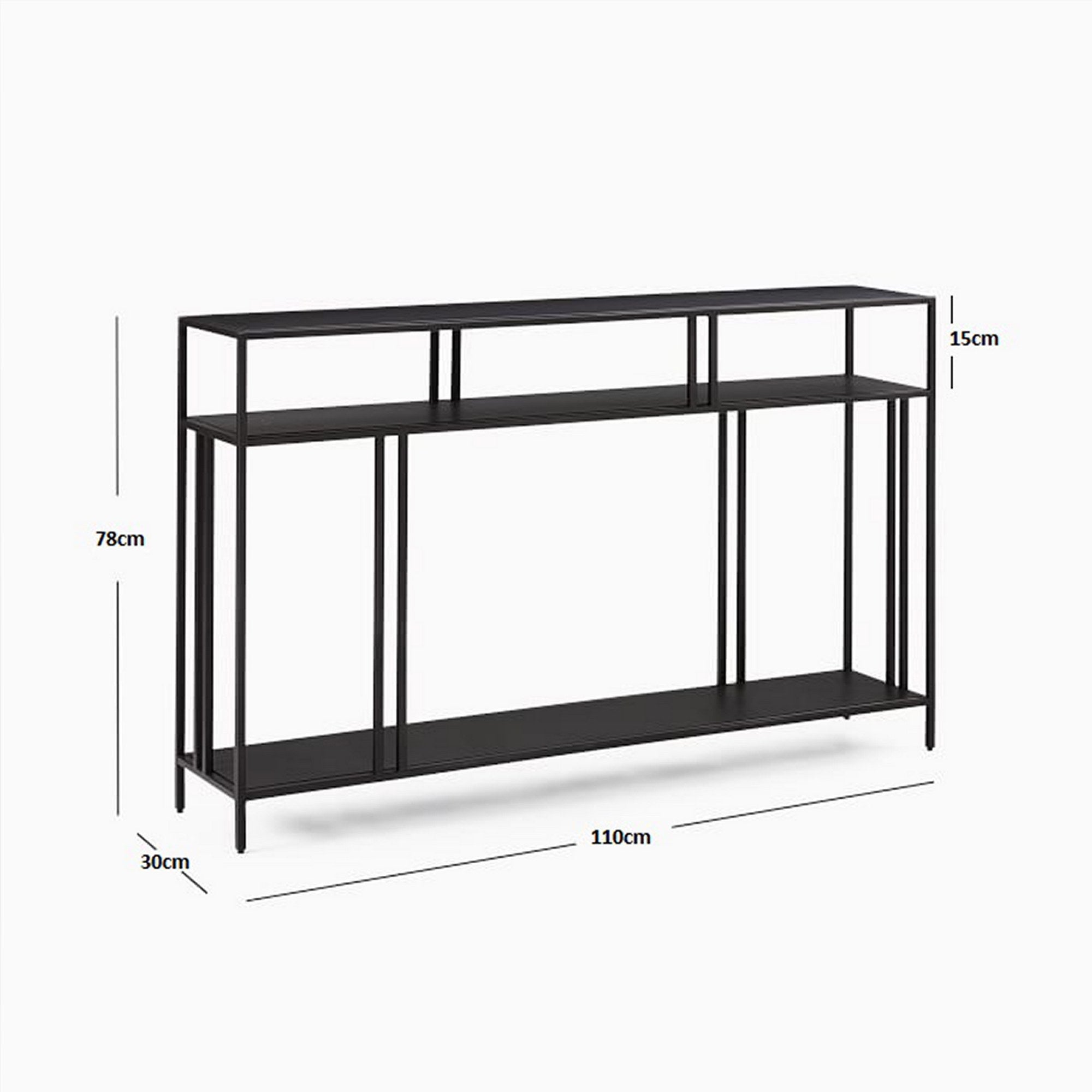 Console classique Chinon L110cm Bois et Métal Noir