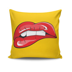 Coussin Tanna 43x43cm Tissu Motif Lèvre glamour Rouge