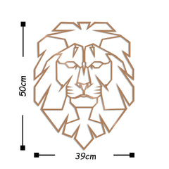 Décoration murale Filum L39xH50cm Tête de lion Métal Cuivre