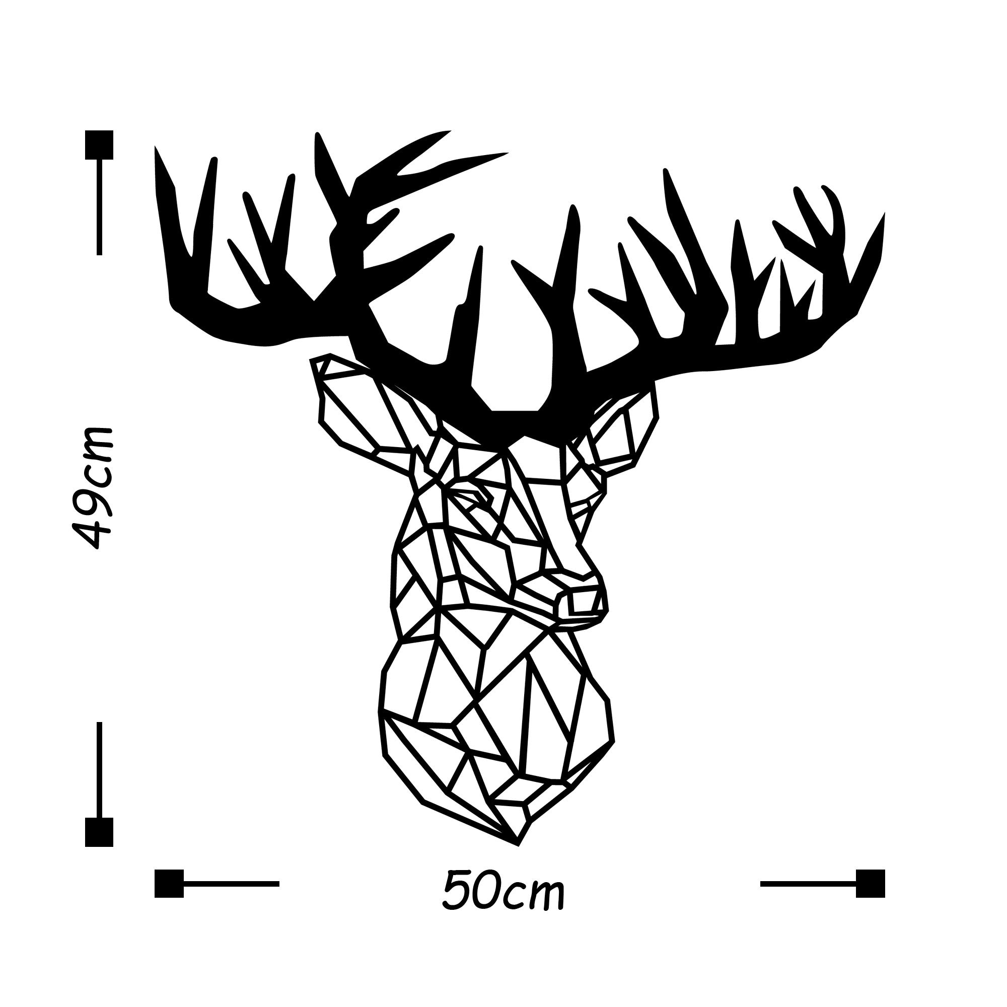 Décoration murale Filum tête de cerf tournée L50xH49cm Métal Noir