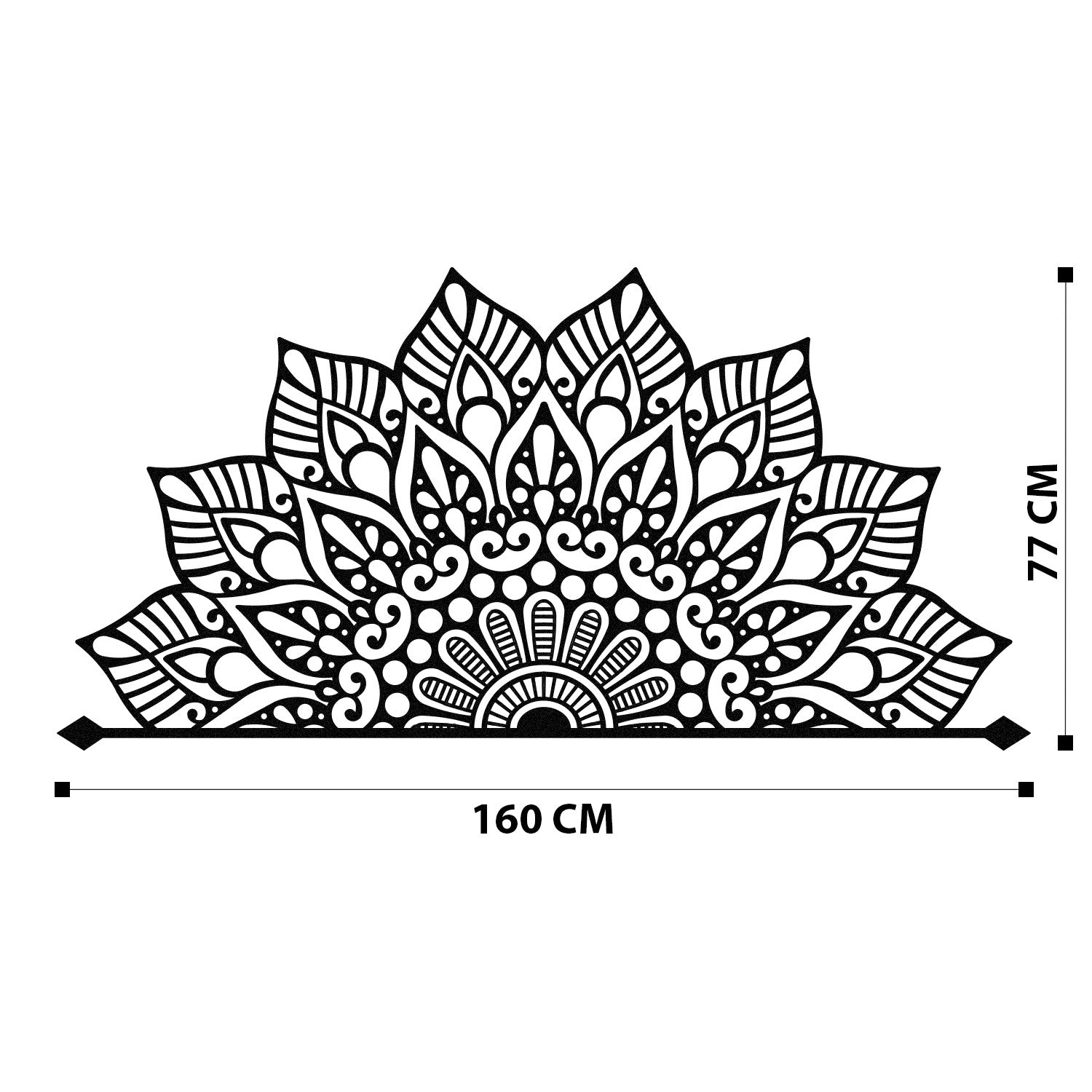 Décoration murale Jokke L160xH77cm demi mandala arabesque Métal Noir