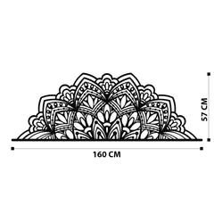 Décoration murale Simke L160xH57cm demi mandala floral Métal Noir