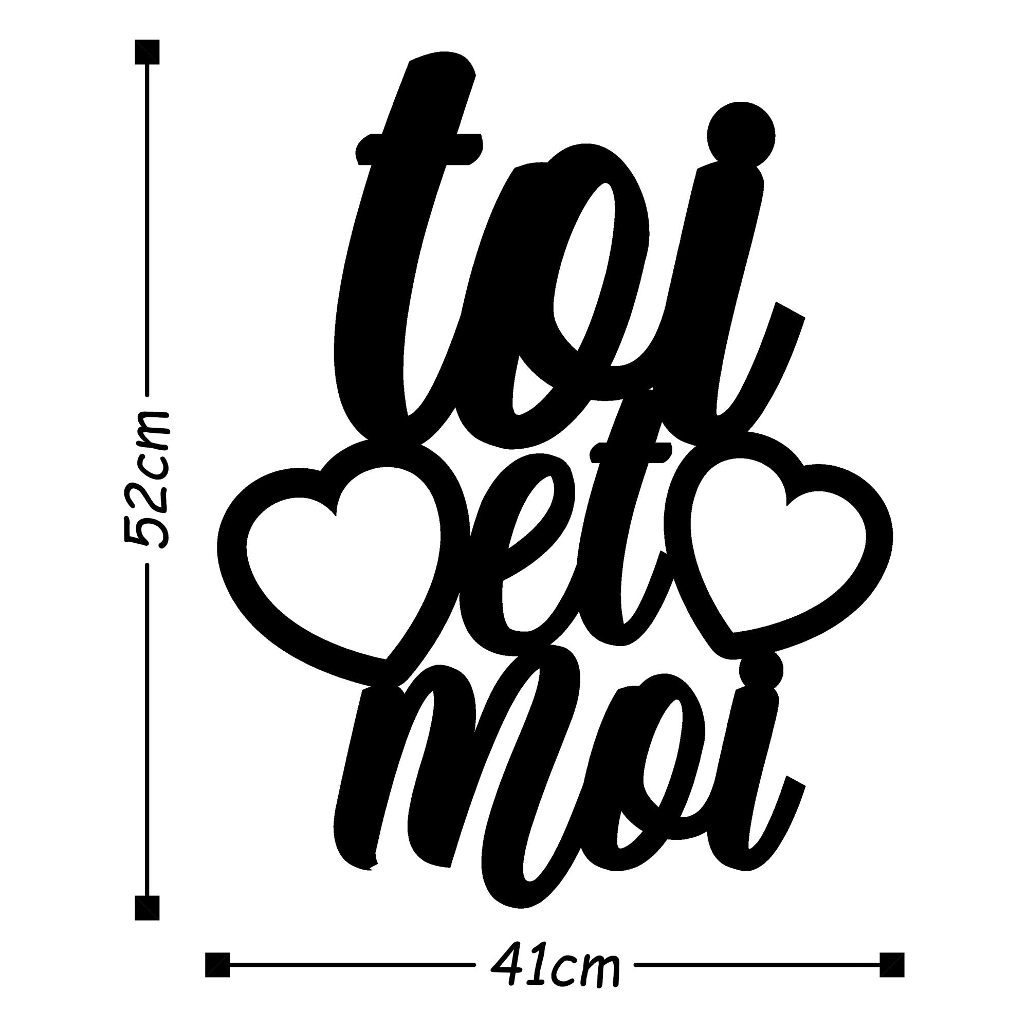 Décoration murale « Toi & Moi » Maddox L41xH52cm Métal Noir