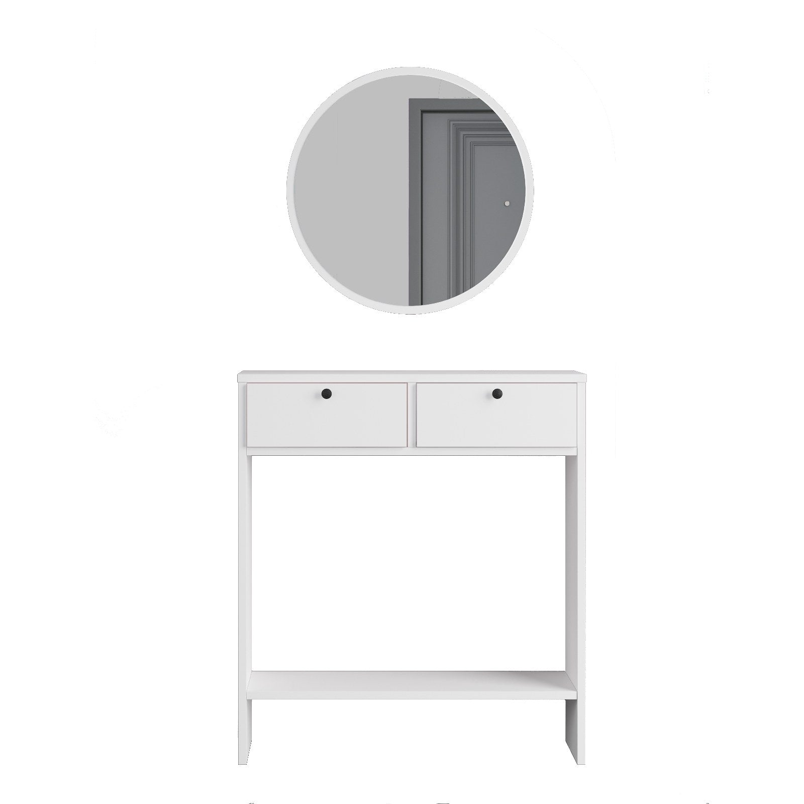 Ensemble console avec miroir Iota Blanc