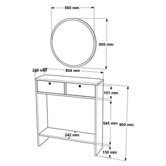 Ensemble console avec miroir Iota Blanc