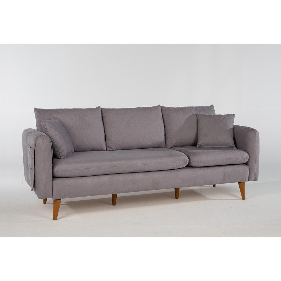 Ensemble fauteuil et canapé 3 places Meganisi Velours Gris