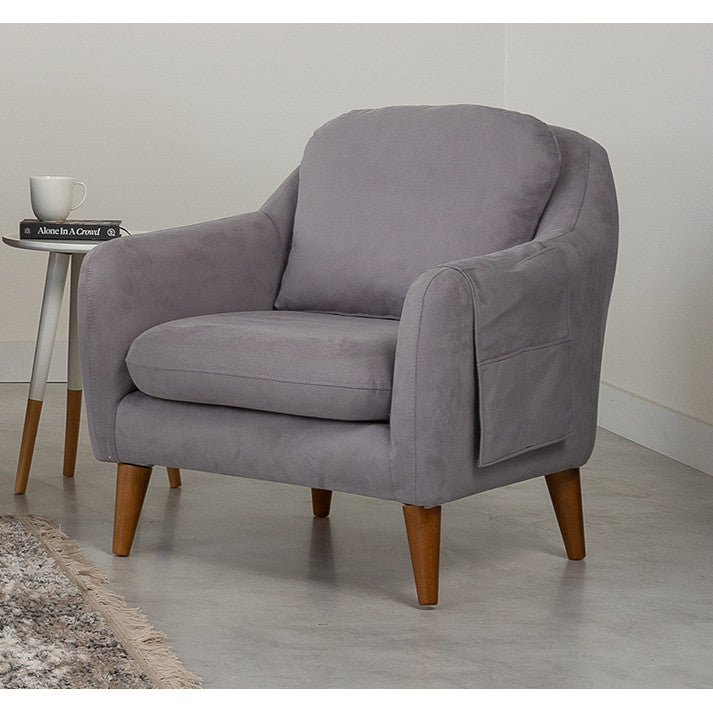 Ensemble fauteuil et canapé 3 places Meganisi Velours Gris