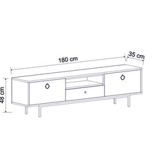 Ensemble meuble TV et table basse Naos Bois clair et Anthracite