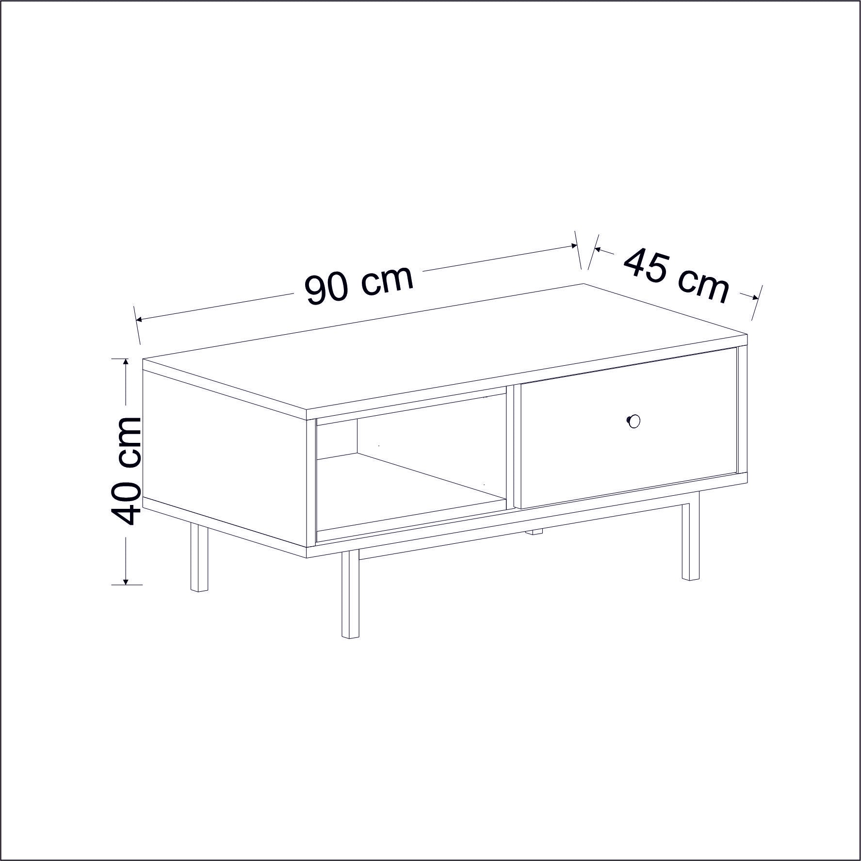 Ensemble meuble TV et table basse Naos Bois clair et Anthracite