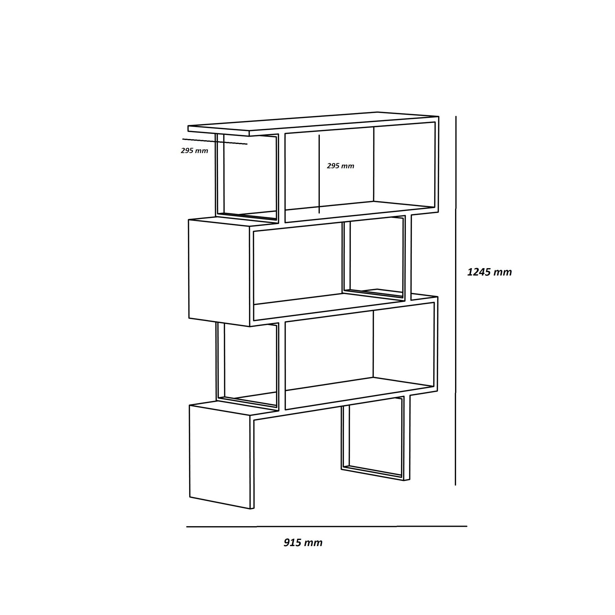 Étagère bibliothèque Usu L91,5cm Chêne clair et Métal Blanc