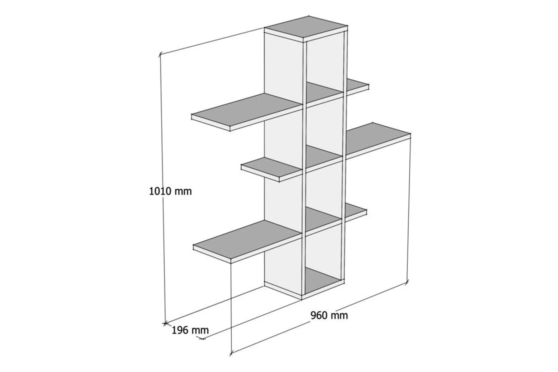 Étagère murale Aiko L96xH101cm Bois clair et Antiracite