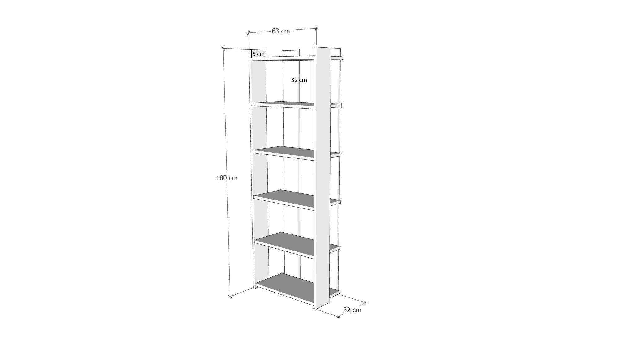 Etagères bibliothèque Biard L63xH180cm Anthracite et Jaune