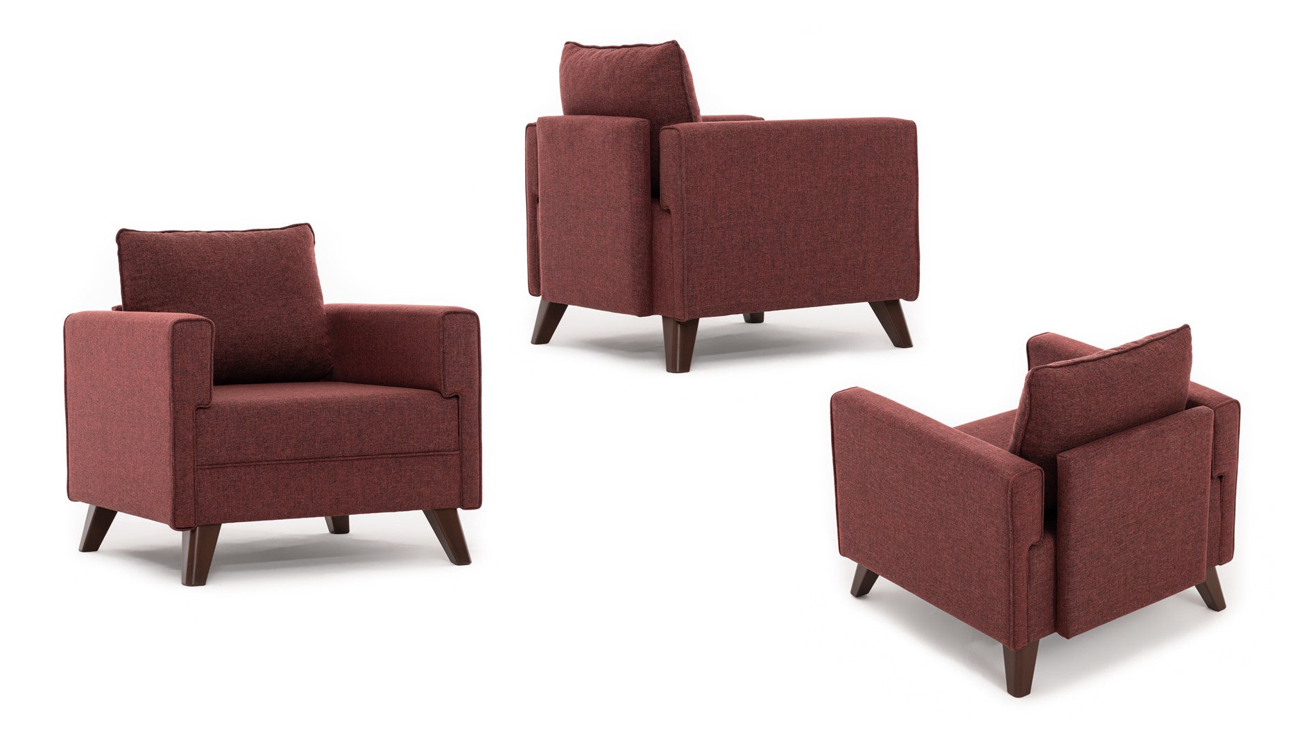 Fauteuil Hermoso Tissu Bordeaux