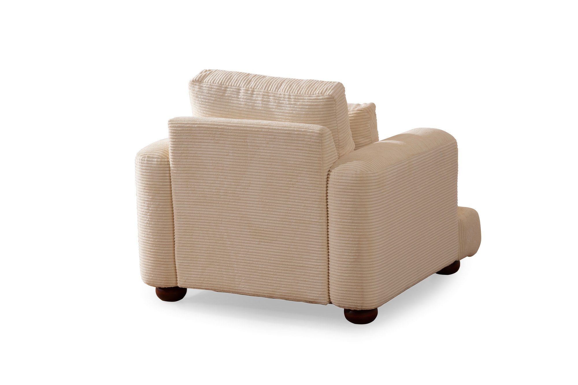 Fauteuil Jarek Velours côtelé Beige