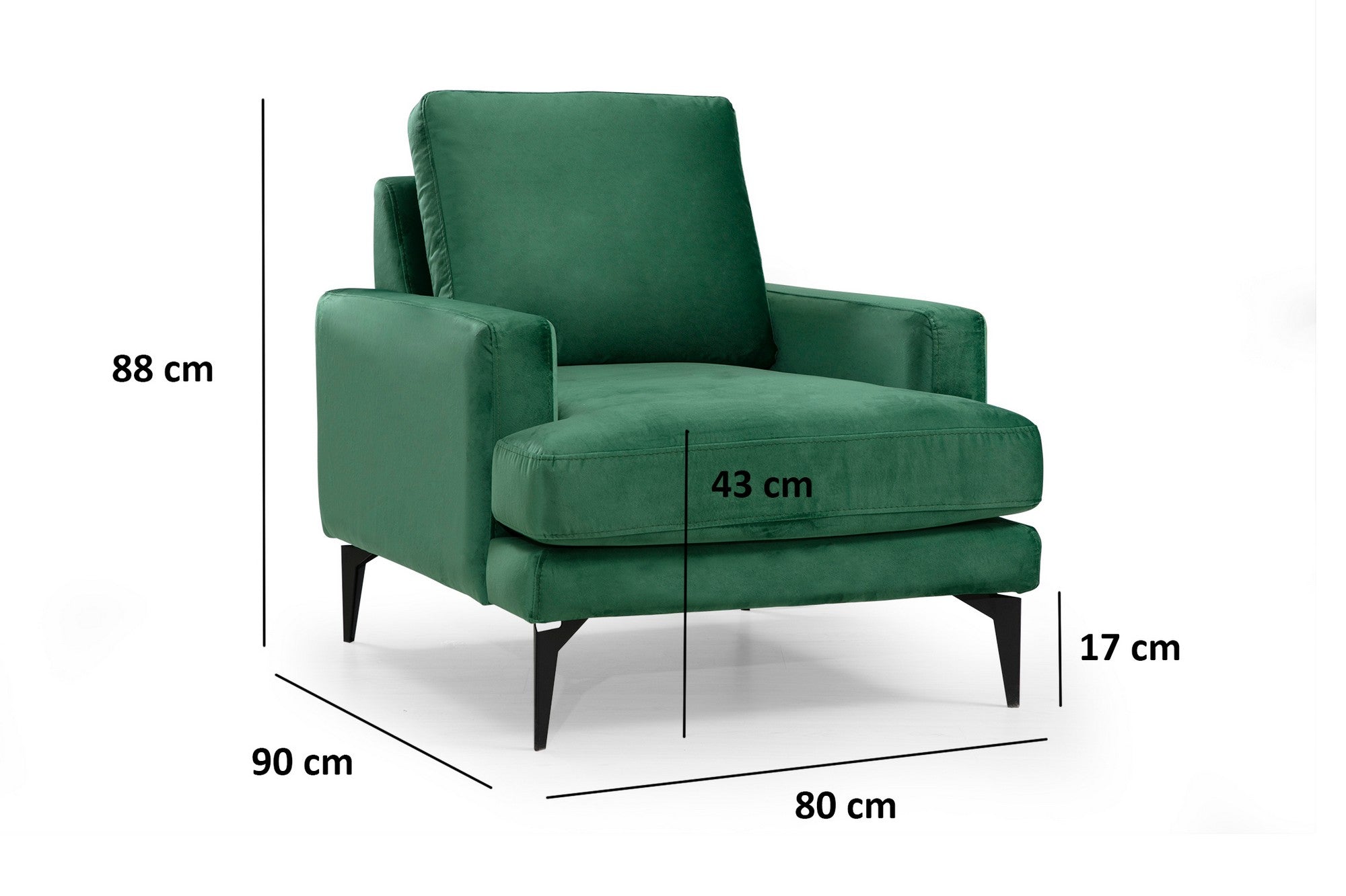 Fauteuil Narchis Velours Vert